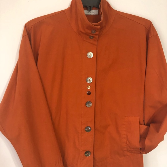 Anthropologie Elven Stitch Design L Orange Coat - Picture 3 of 8